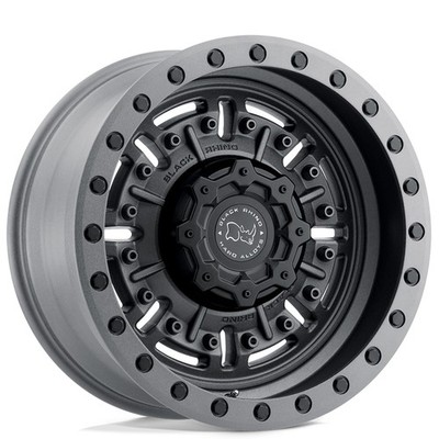 17x8.5 Black Rhino Wheels Abrams Textured Matte Gunmetal Off-Road Rims (4pcs) A1
