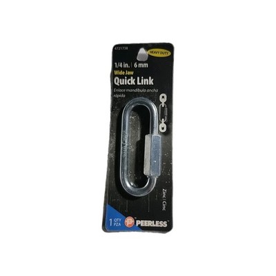 1/4'' Wide Jaw Quick Link, Zinc; Peerless Chain Company #4721738
