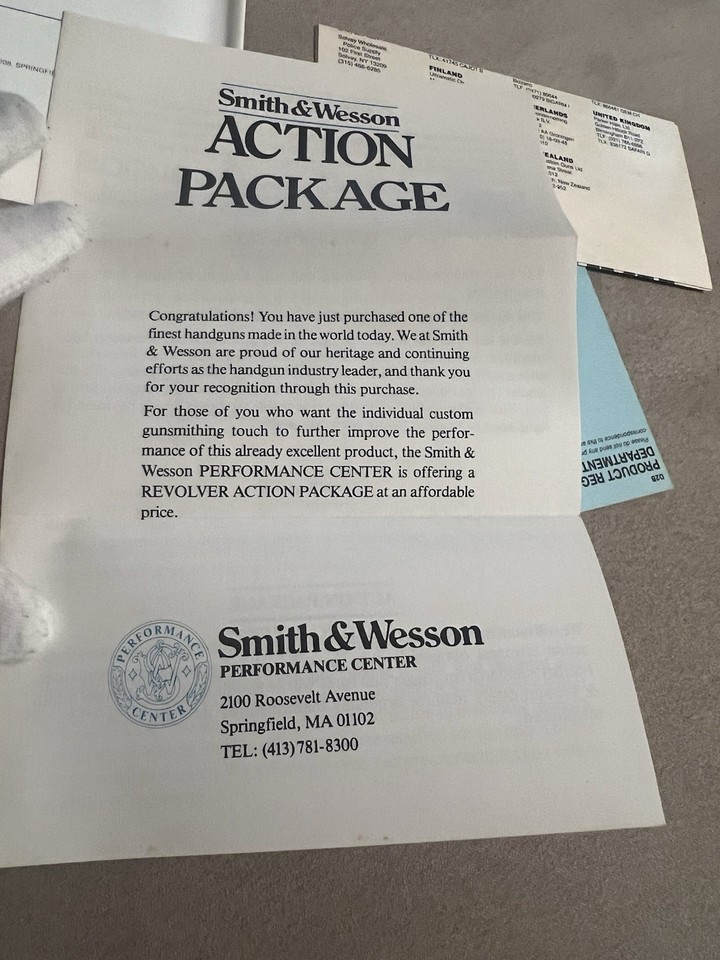 Early 1990’s Factory Original Smith & Wesson Revolver Paperwork Set S&W ...