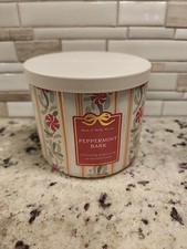 Bath  Body Works Peppermint Bark 3 Wick Jar Candle 14.5 oz New