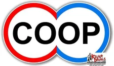 12" 1958-PRES COOP CO-OP GASOLINE VINYL DECAL OIL CAN / GAS PUMP / LUBSTER