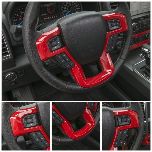 12PCS For Ford F150 2015+ Red ABS Full Set Interior Trim Cover Accessories - Picture 3 of 6