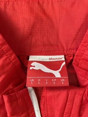 Puma Arsenal Fly Emirates Soccer Red Full Zip Windbreaker Mens