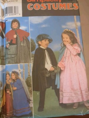 Simplicity Pattern 8318 Child's Costume Size 3-8 UC/FF