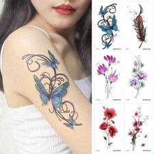Fashion Temporary Tattoo Sticker Waterproof Leg Arm Flower Fake Tattoo Body Ar X