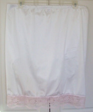 WHITE Nylon Tricot SLIP  3 Layer Panty  6" MEN'S SLEEVE Pink Lace 38-48"  