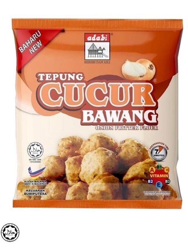 4x ADABI FLOUR FRITTER (LEMAK MANIS,CUCUR UDANG,BAWANG,  IKAN BILIS) 4 X 200G