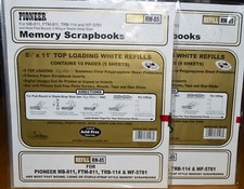 2 pks Pioneer 8 1/2 X 11  Memory Book Refill Pages 5 eac Pack RW-85 White Sealed