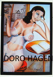 Doro Hagen AK Sammeln Selten Post Karte Erotik Kunst naive Öl Malerei