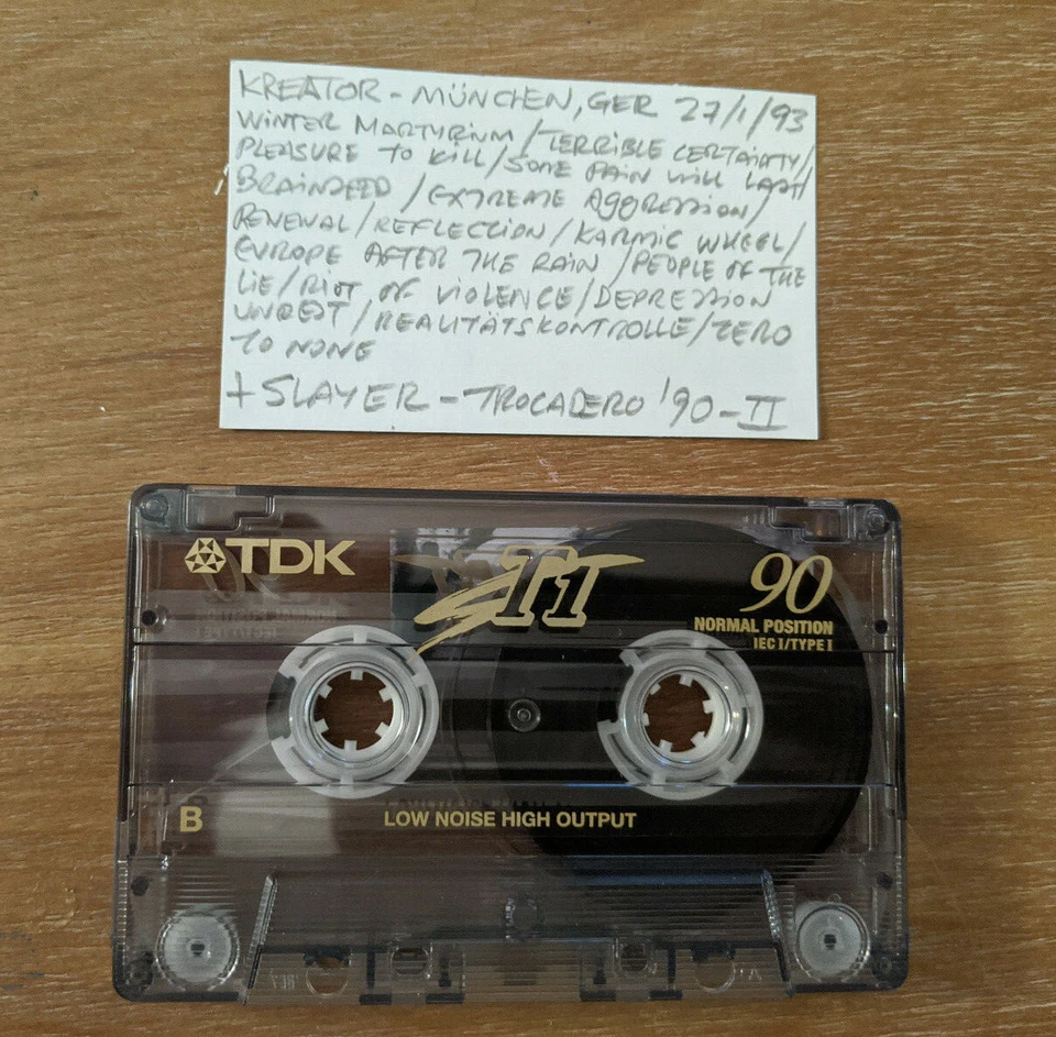 Slayer Live Trocadero 1990 / Kreator Germany 1993 Cassette Tape Metal Thrash Foto 2 de 2
