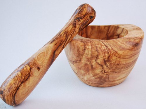XXL Mörser mit Stößel aus Olivenholz Küchenmörser Holzmörser ...