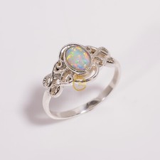 Australian Opal Gemstone Ring 925 Sterling Silver Engagement Rings Gift Jewelry