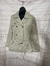 Larry Levine Women  s Long Blazer Three Button Front Cream Color Size 8