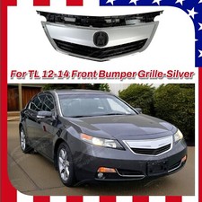For 2012-2014 Acura Tl Silver Car Front Bumper Grille Molding Assembly Cover Kit