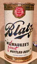 1949 BLATZ STEEL FLAT TOP BEER CAN BLATZ BREWING MILWAUKEE WISCONSIN IRTP