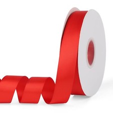 1" Red Satin Ribbon 50 Yards for Wedding Gift Wrapping Crafts  Bows