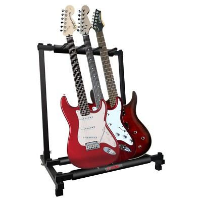 #ad 5 Core Multi Guitar Rack Stand Floor 3 Slot Acoustic Electric Guitars Holder $22.92