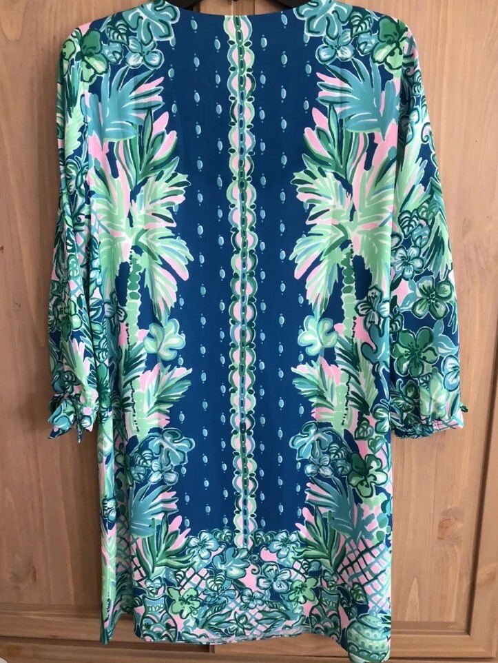 FILA Lilly Pulitzer NWT Pamela Dress Small "Macaw Blue Coconut Row" Reg $198