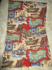 Nautical Old Ship Ocean Map 2 Yards x 45 Wide Craft Fabric Material