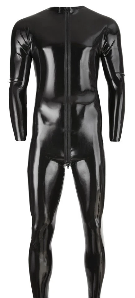 Latex Rubber Herren Catsuit Overall Anzug Handmade Gay Pride Slave BDSM Gear - Bild 4 von 4