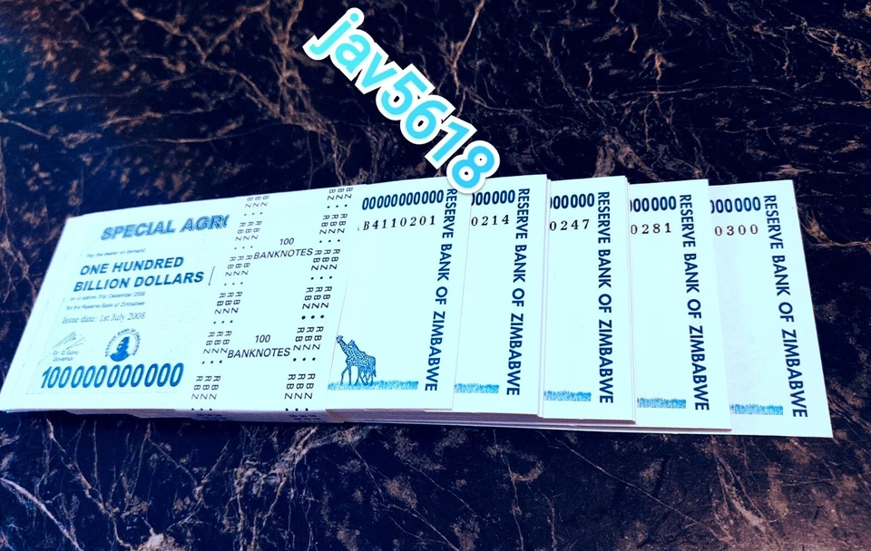 ZIMBABWE 100 BILLION DOLLARS AGRO CHEQUE P64 UNC BUNDLE 100 TRILLION p91 MONEY💎 - Image 2 of 4