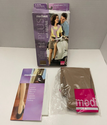 Mediven Plus 20203 Calf Open Toe Compression Stockings 30-40 Size 3 Petite Beige