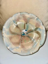 Handcrafted Pottery Janet Rodriguez Ceramics Signed 9" Bowl Dish, Beautiful