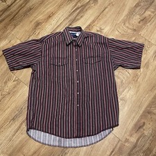 Vintage Wrangler Western Shirt Mens Large Cowboy Rancher Pearl Snap Rodeo