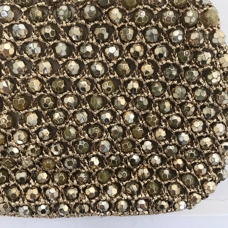 Bolso de mano vintage BARBARA LEE amarillo con cuentas con adornos de rafia - HECHO EN ITALIA Foto 2 de 4