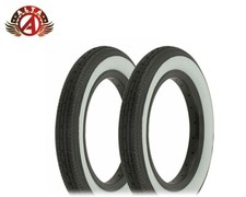2 ALTA BICYCLE WIRE BEAD 12" 1/2" x 2 1/4" TIRES BLACK/WHITE SLICK II TREAD.