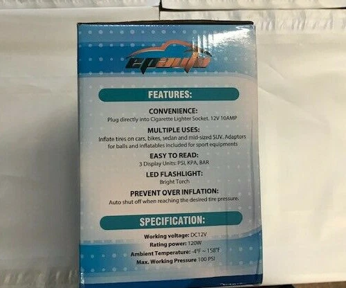 Epauto 12v dc 2024 portable air compressor