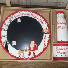 Child to Cherish Santa's Message Plate Set: Cookie Plate, Milk Jar, Bowl