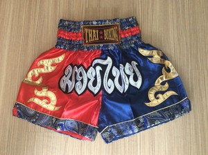 Muay Thai Kick Boxing Black-Red Color Shorts MMA Trunks Satin fabric,Size M-XXXL
