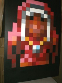 Nintendo NES Legend Of Zelda Custom Original "Old Woman" Pixel Painting w/COA 