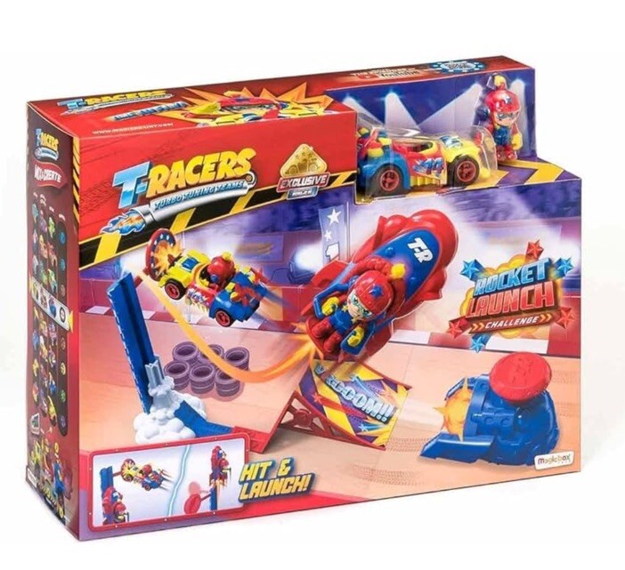 T-RACERS Rocket Launch – Ramp, launcher, 1 exclusive driver and 1 exclusive car