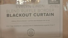 2 Pottery Barn Kids Evelyn Linen Ruffle Blackout Drape Curtain panels 44" x 63"