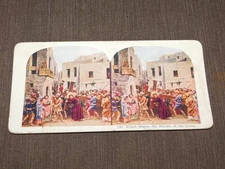 VINTAGE STEREOVIEW STEREOSCOPES CARD CHRIST SIMON SHARES THE BURDEN OF CROSS