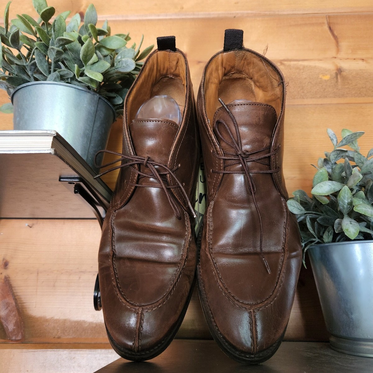 Johnston Murphy 20-6580 Sheepskin Leather Brown Ankle Chukka  display picture 2