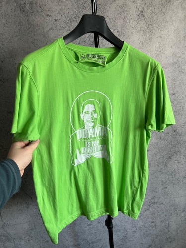 Camiseta Obama Is My Homeboy Y2K Estampada Humor Para Hombre Verde Manga Corta Camiseta - Imagen 4 de 12