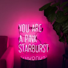 14"x10" You Are A Pink Starburst Neon Sign Light Lamp Glass Gift Artwork ZS546
