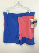 NWT Gitano Keyline L Vintage Board Shorts Coral Blue Sport Race Pockets Mens