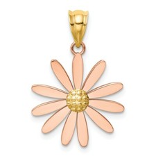 14k Two-tone Rose and Yellow Gold Daisy Pendant K4828 for sale