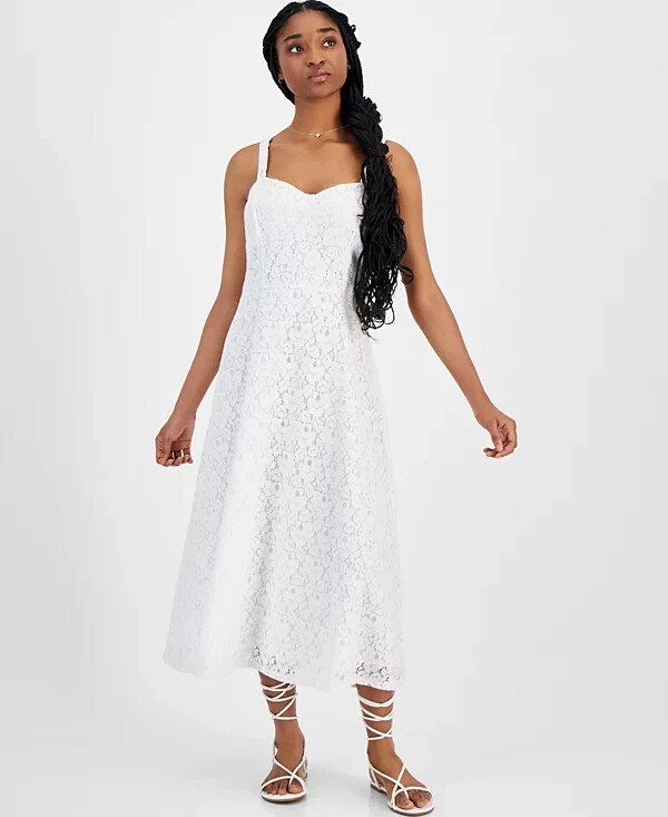 Tinsel Juniors' Lace Sweetheart-Neck Corset Midi Dress Color White Size L | eBay Tinsel Juniors' Lace Sweetheart-Neck Corset Midi Dress Color White Size L | eBay
