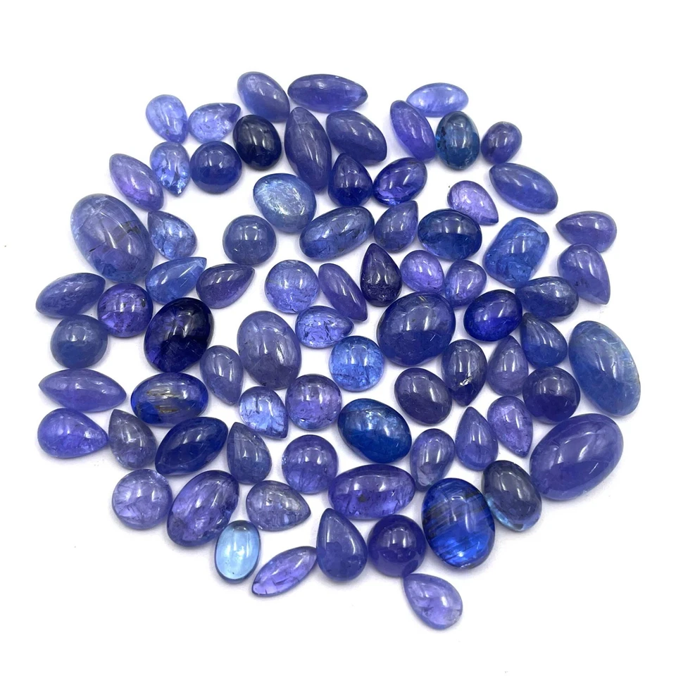 Natural Tanzanite Mix Shape Cabochon Loose Gemstone 18-20 Pcs 6*8-8*15 mm 50 CT - Image 4 of 4