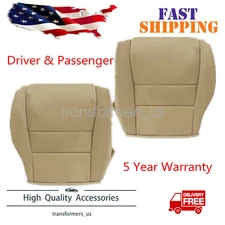 For 2007 2008 2009 Honda CRV Driver & Passenger Bottom Leather Seat Cover Tan