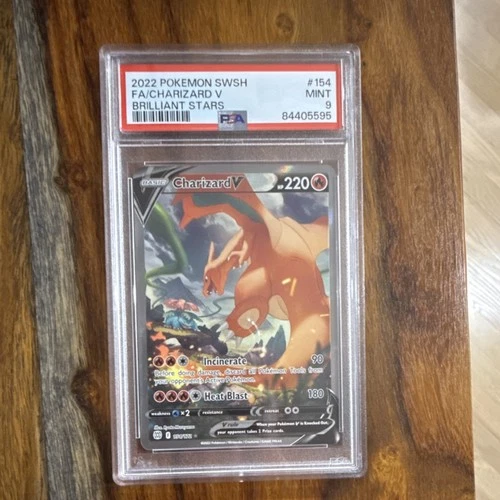 Pokémon Charizard V Full Art Holo Ultra Rare Brilliant Stars 154/172 PSA 9