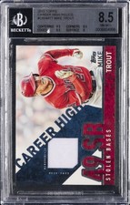 2015 TOPPS CAREER HIGH RELICS #CRHMTT MIKE TROUT BGS 8.5