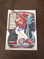 Cristhian Vaquero Signed 2023 Bowman Draft IP Auto Autograph Nationals