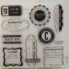 Close to my Heart My Acrylix SENTIMENT FRAMES TAGS Clear Cling Stamps Set of 9