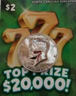 1976 Kennedy Half Dollar LUCKY 7 Counterstamp Lotto Scratcher LUCK Coin #POP7H76